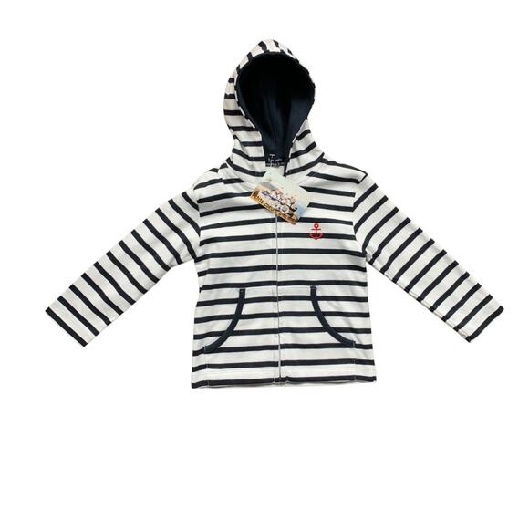 Petits Coeurs a la Mer NWT striped full zip hoodie - Picture 1 of 7